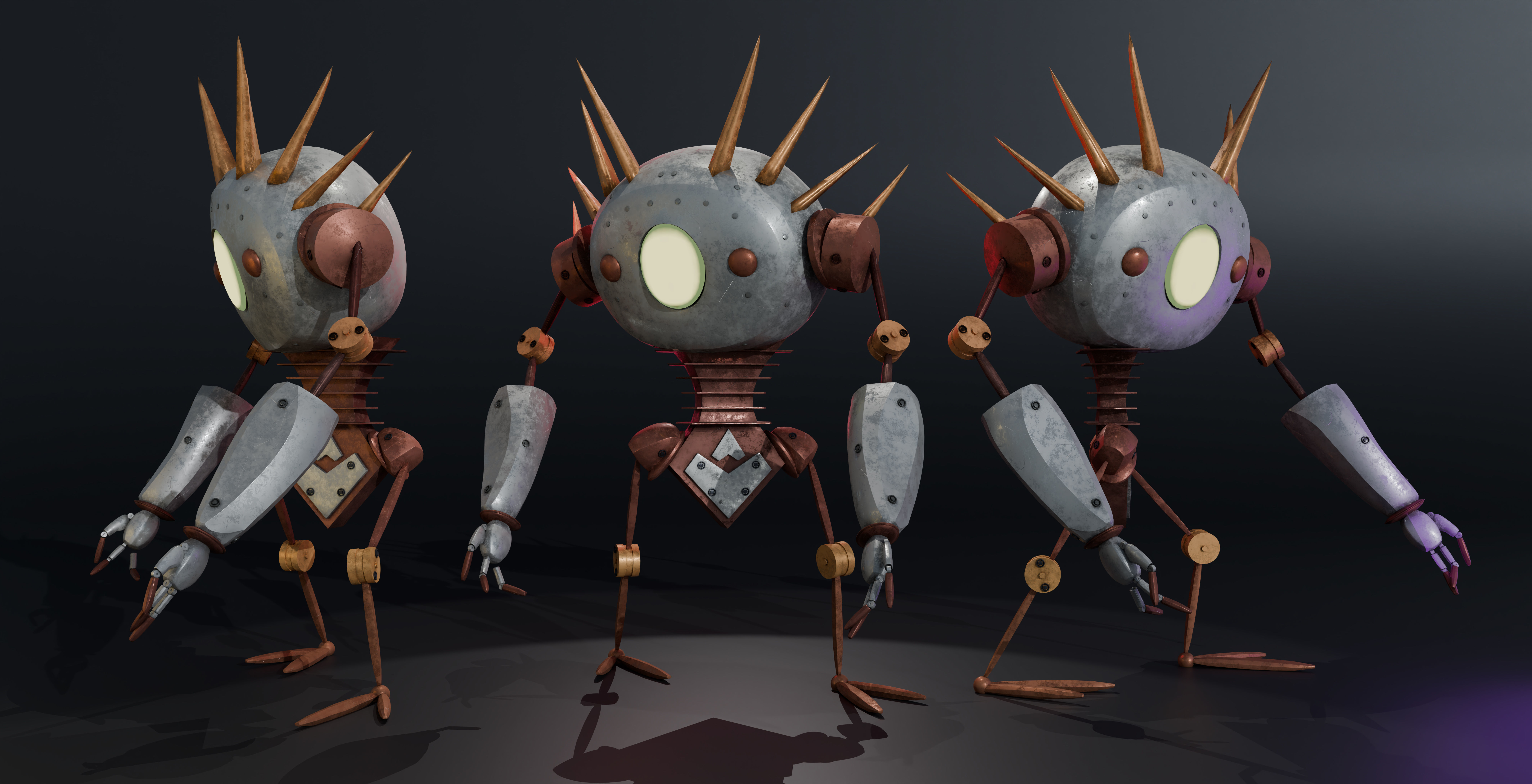 Barbed Beast Bot Low-poly 3D model_2