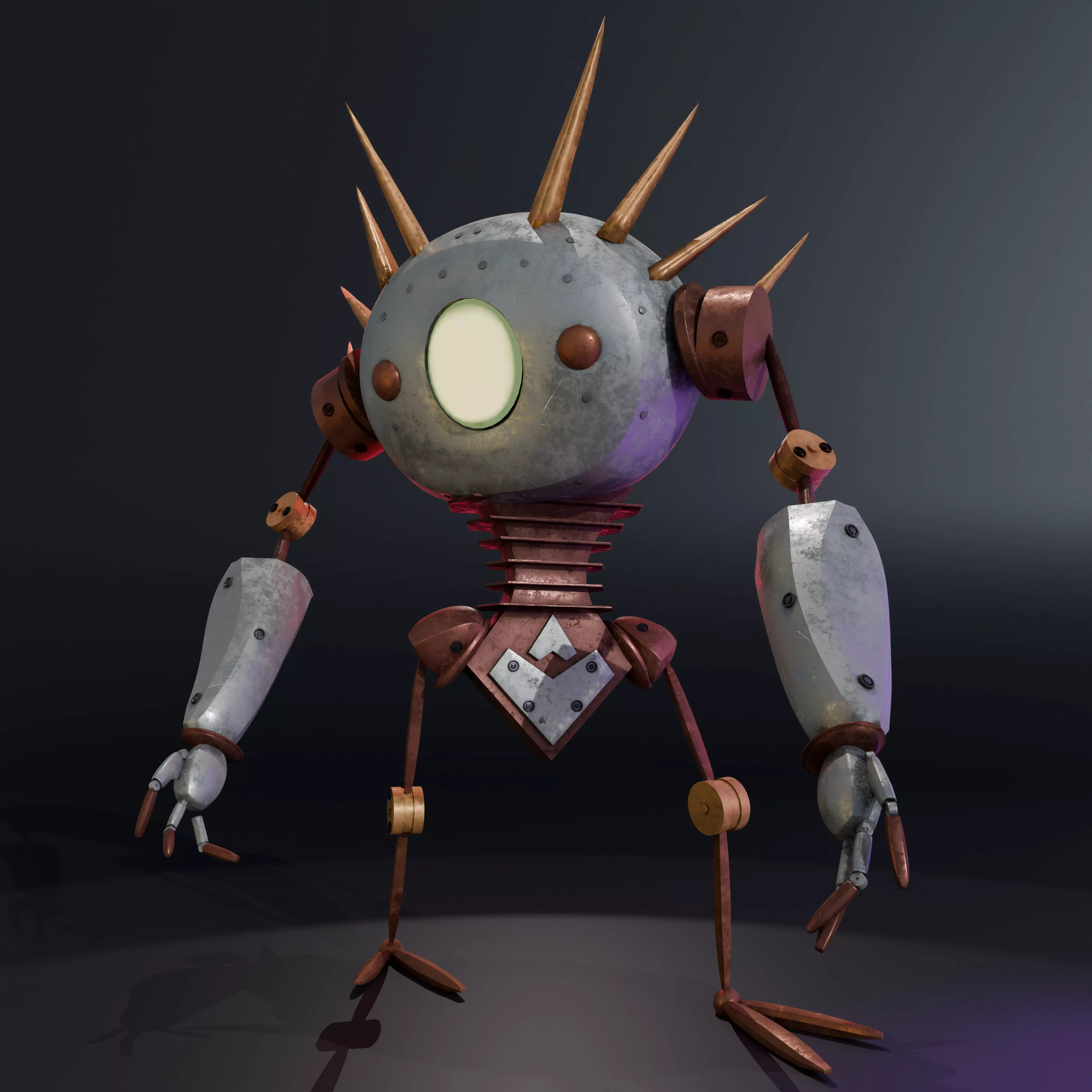 Barbed Beast Bot Low-poly 3D model_0