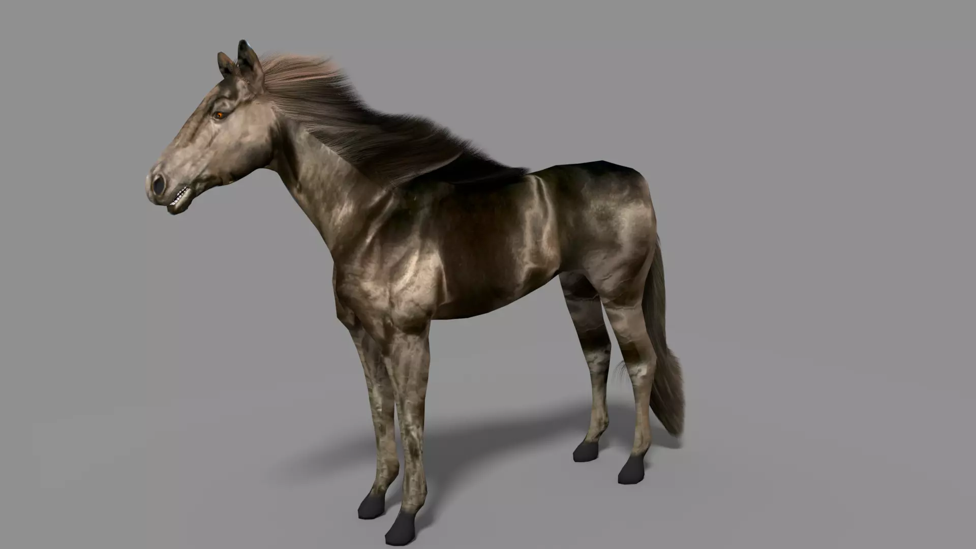 Black Stallion Low-poly 3D model