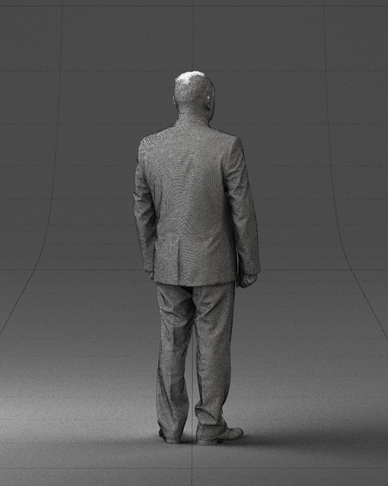 Man suit and blue tie 0674 3D model_23