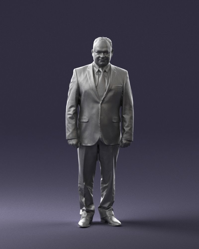 Man suit and blue tie 0674 3D model_1