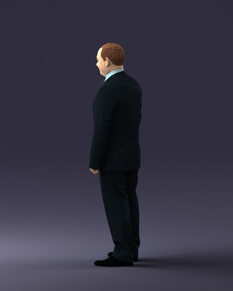 Man suit and blue tie 0674 3D model_12