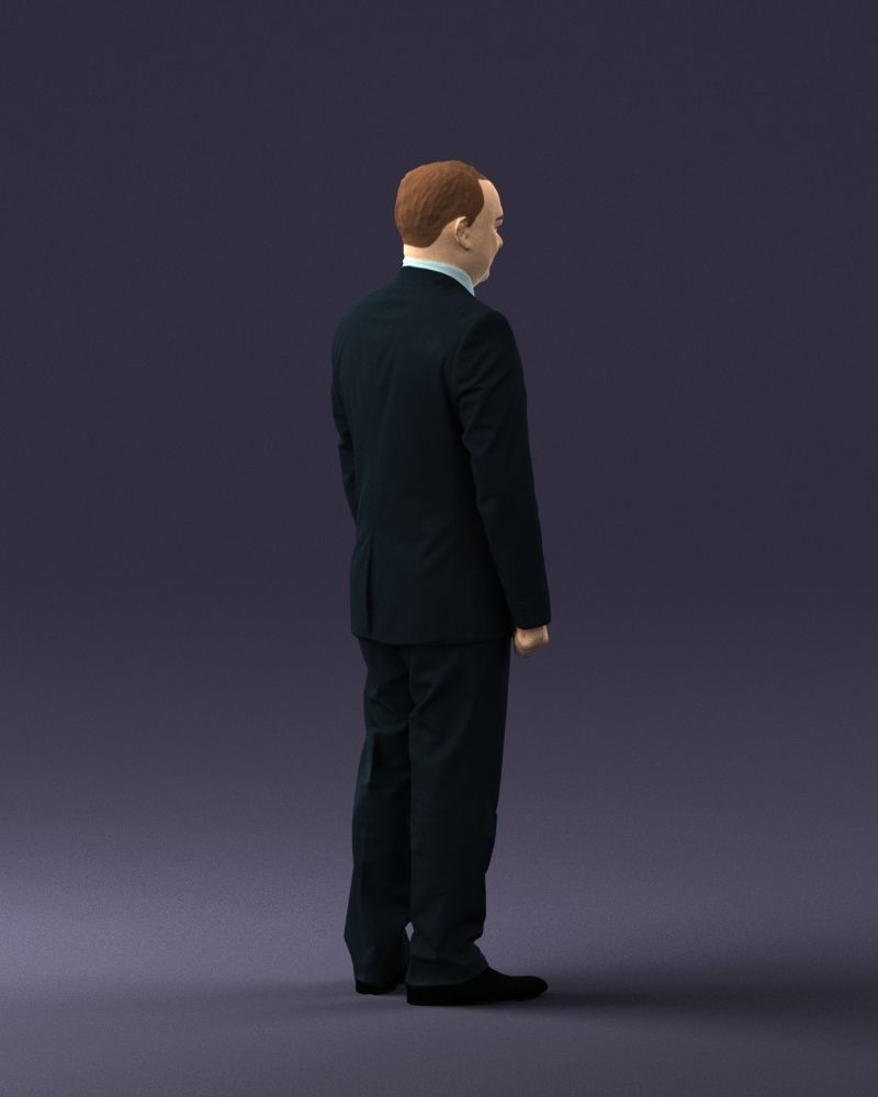 Man suit and blue tie 0674 3D model_24