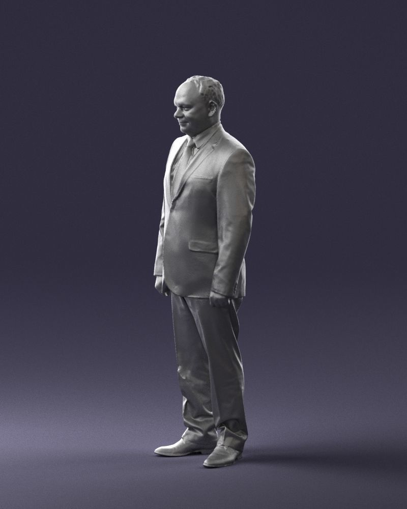 Man suit and blue tie 0674 3D model_7