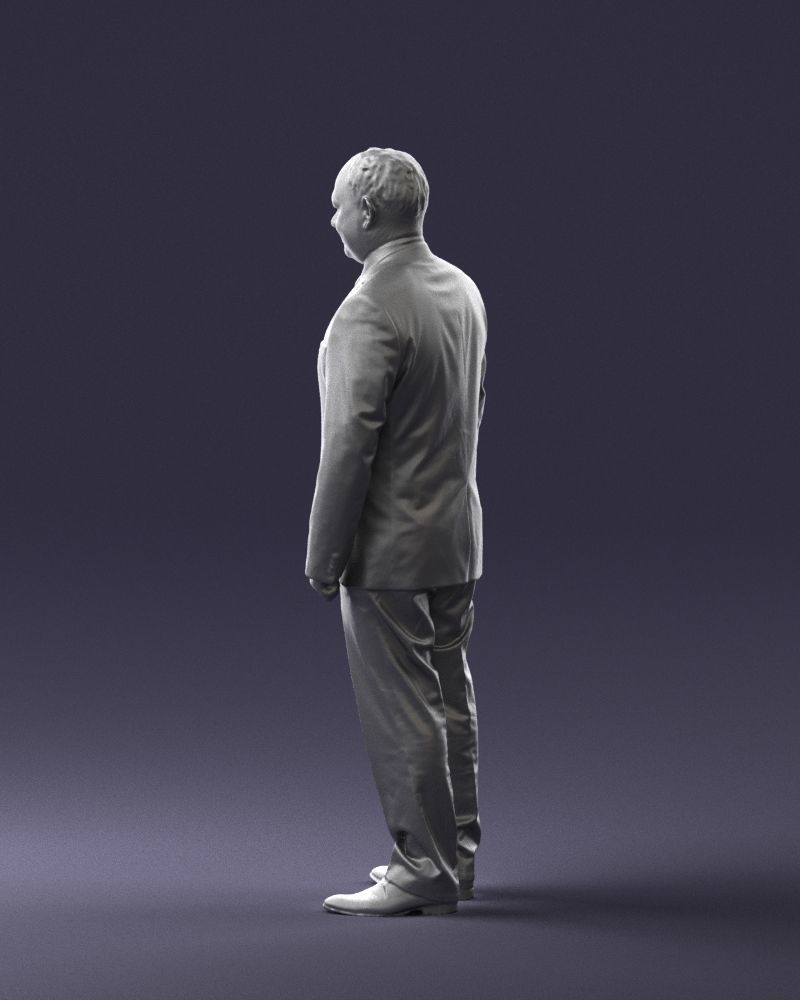 Man suit and blue tie 0674 3D model_13