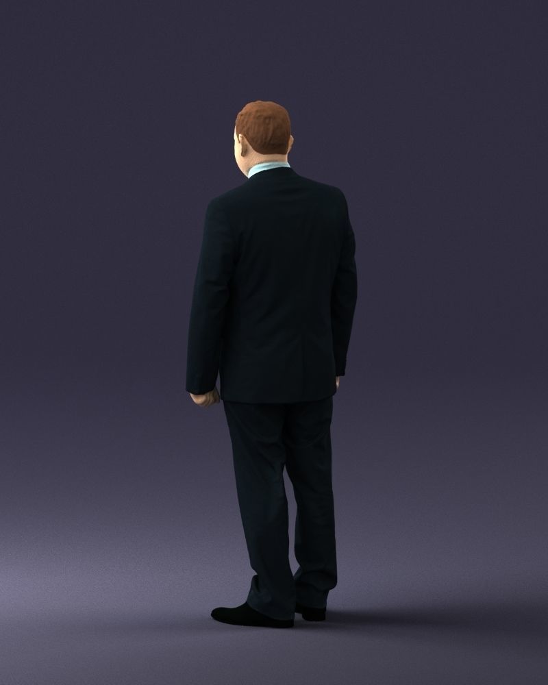 Man suit and blue tie 0674 3D model_15