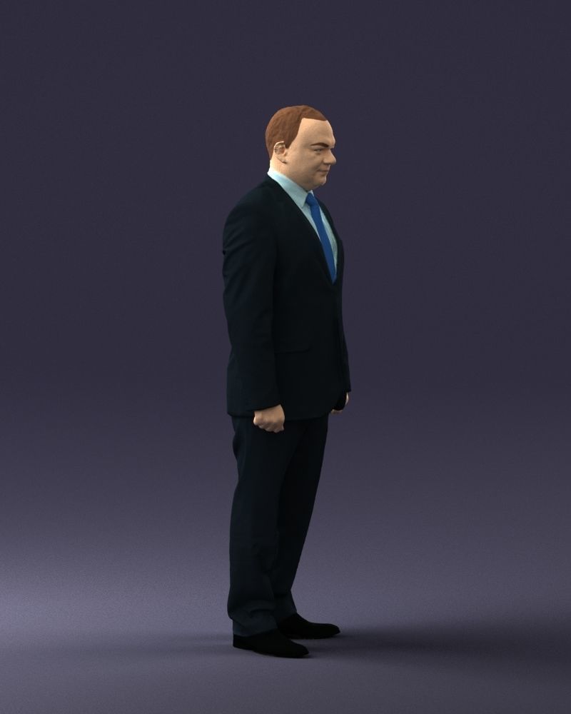 Man suit and blue tie 0674 3D model_30