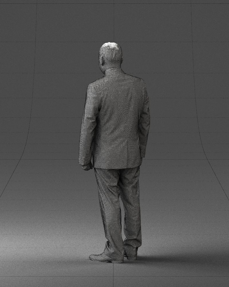 Man suit and blue tie 0674 3D model_17