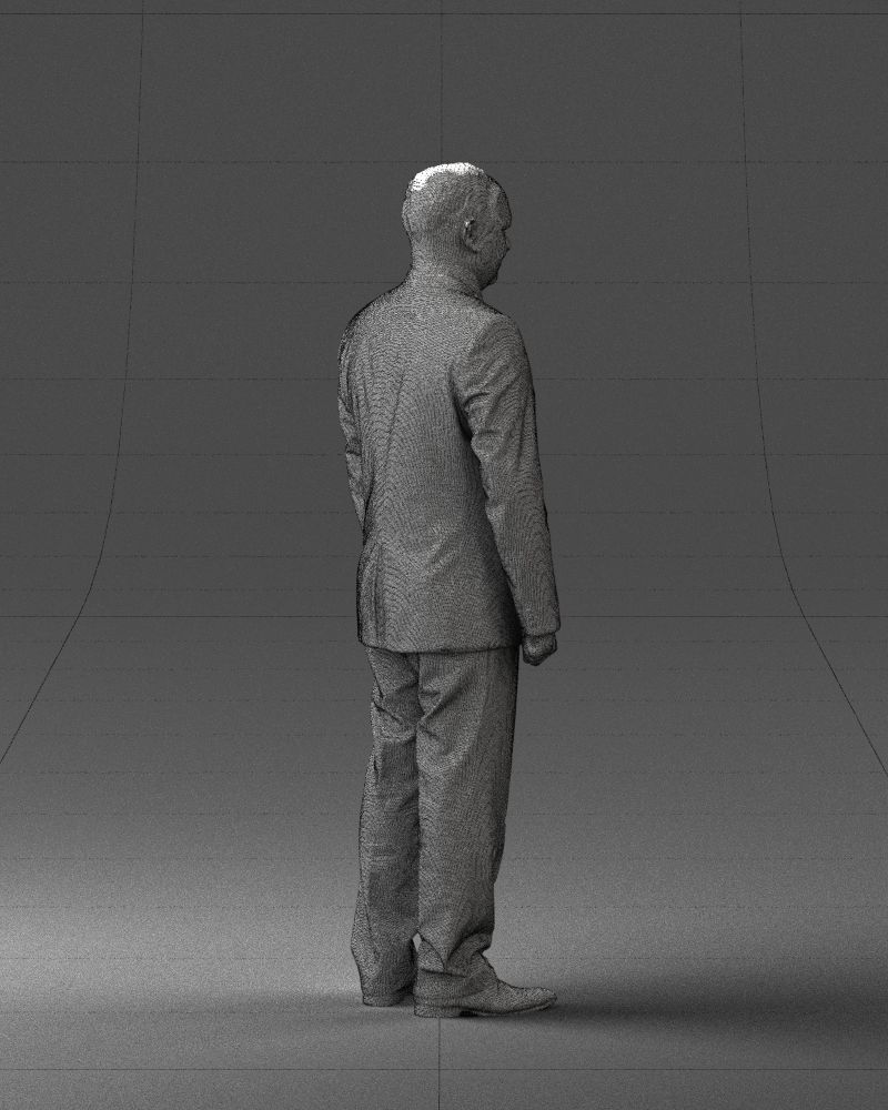 Man suit and blue tie 0674 3D model_26