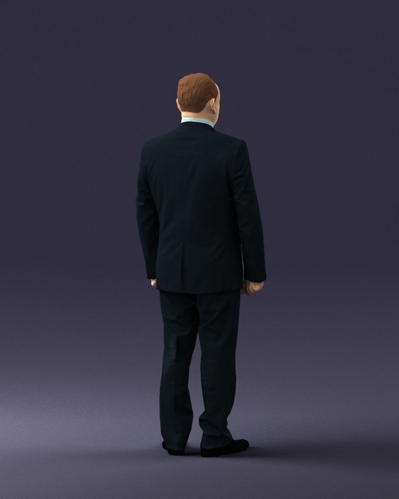 Man suit and blue tie 0674 3D model_21