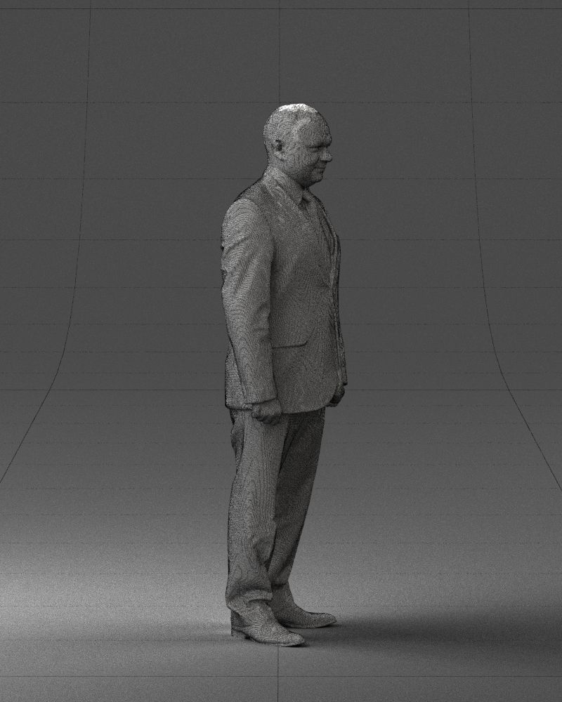 Man suit and blue tie 0674 3D model_32