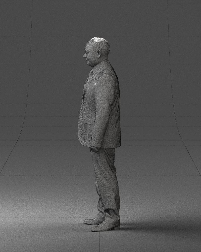 Man suit and blue tie 0674 3D model_11