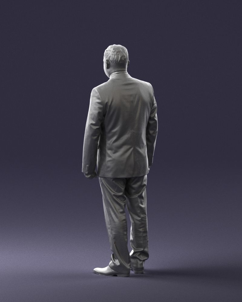Man suit and blue tie 0674 3D model_16