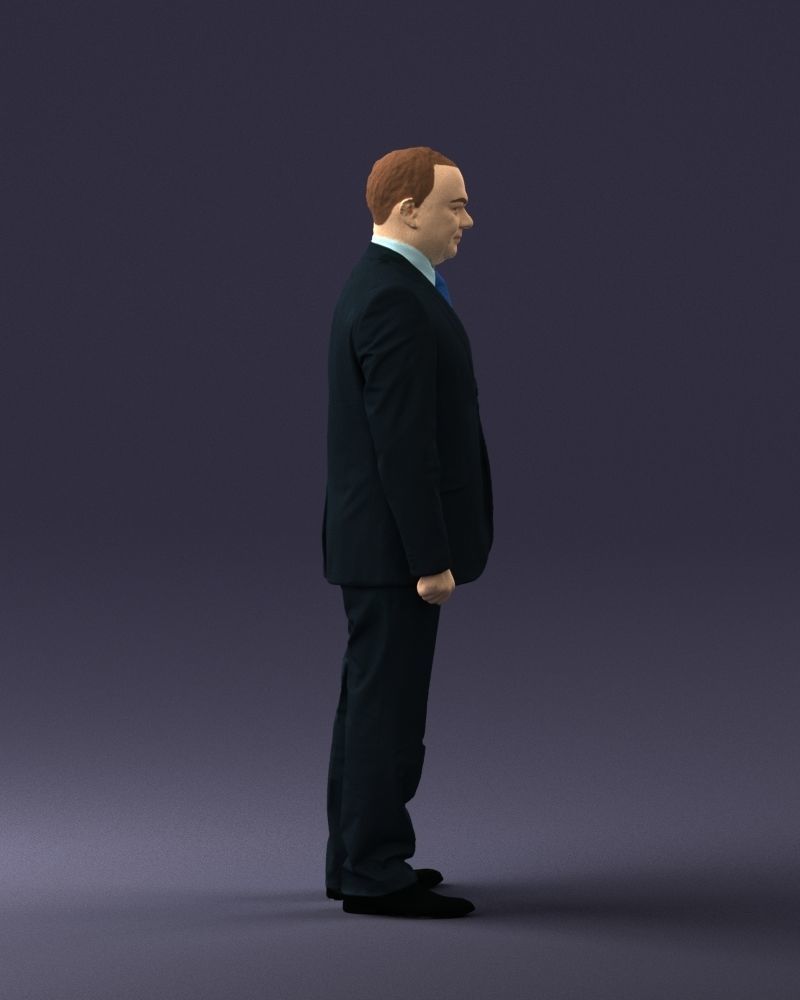 Man suit and blue tie 0674 3D model_27