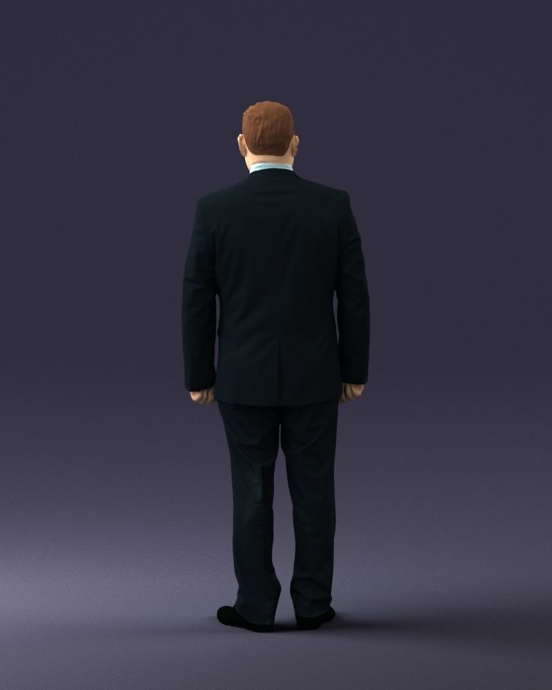 Man suit and blue tie 0674 3D model_18
