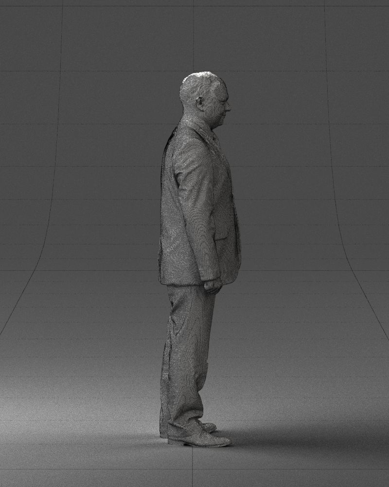 Man suit and blue tie 0674 3D model_29