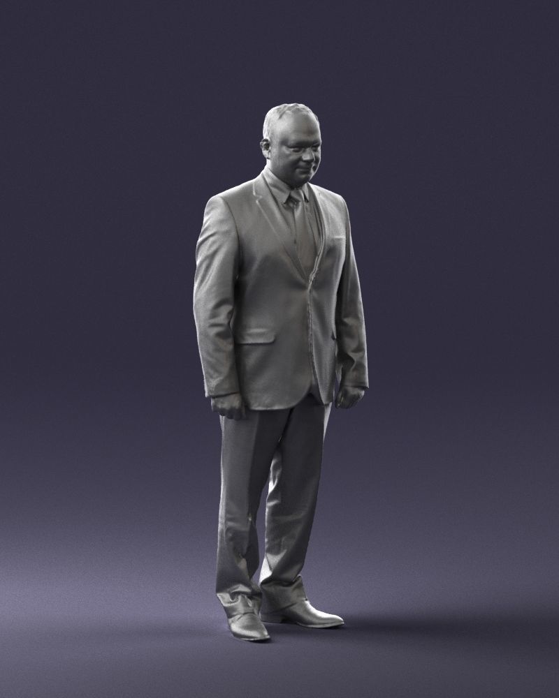 Man suit and blue tie 0674 3D model_34
