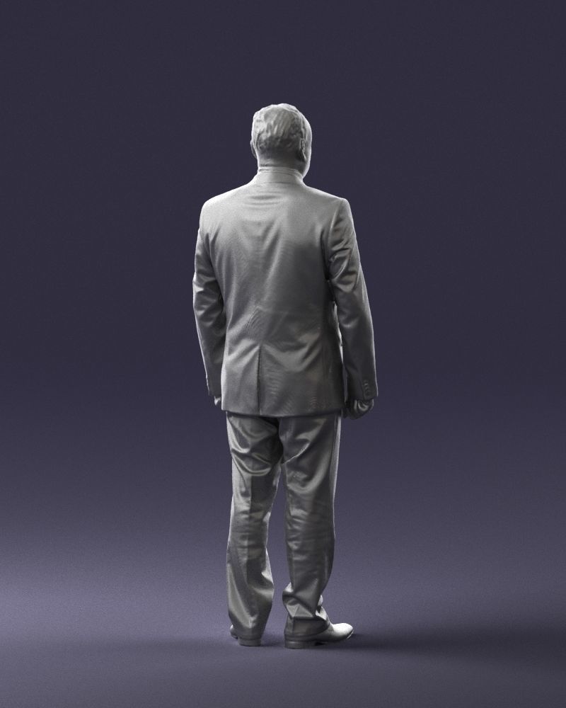 Man suit and blue tie 0674 3D model_22