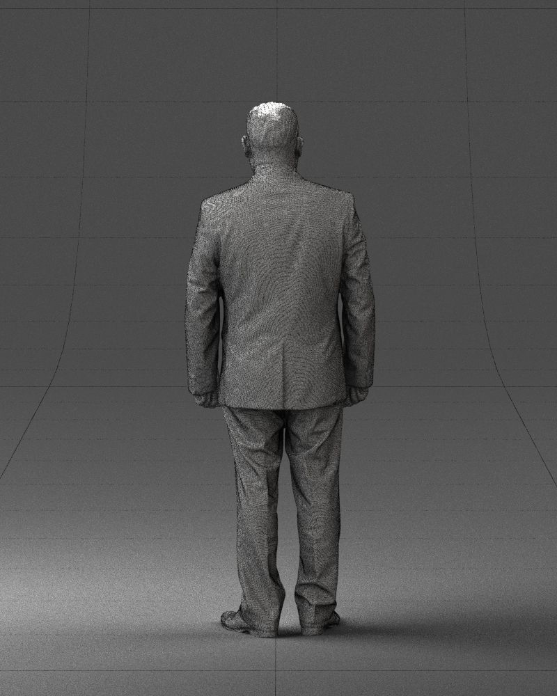 Man suit and blue tie 0674 3D model_20