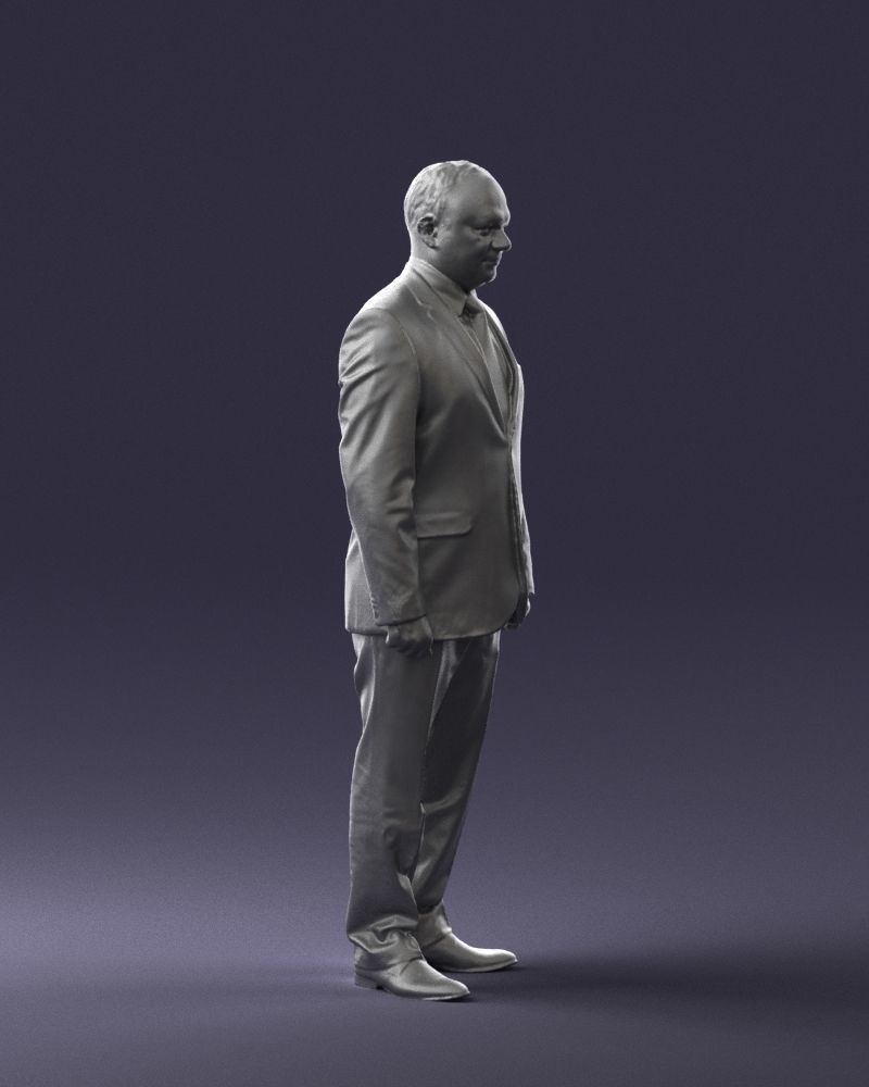 Man suit and blue tie 0674 3D model_31
