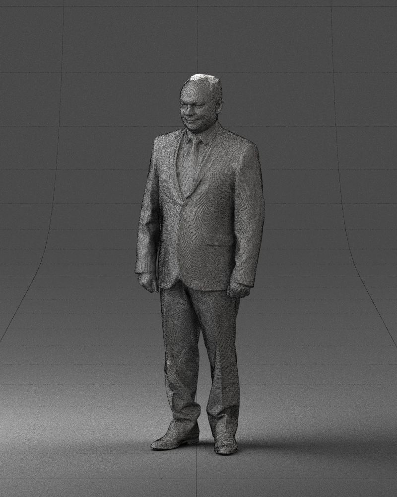 Man suit and blue tie 0674 3D model_5