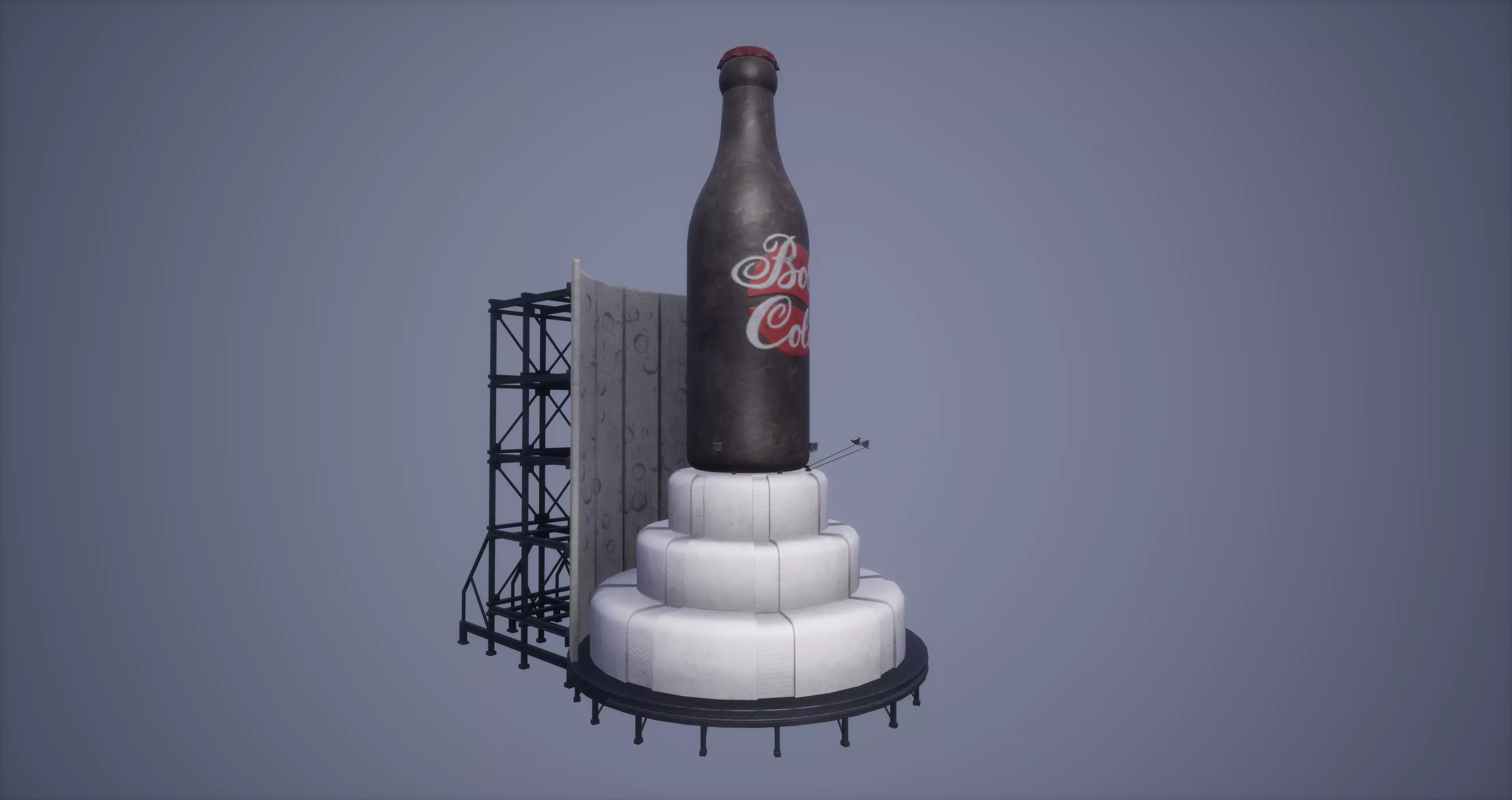 3D Billboard Low Poly Game Ready cola bottle Low-poly 3D model