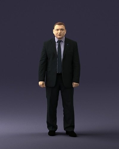 Man with tie lilac shirt 0680 3D Print Ready 3D print model
