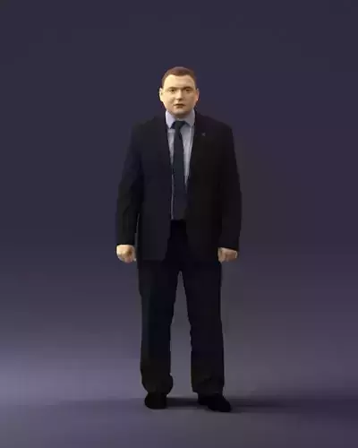 Man with tie lilac shirt 0680 3D Print Ready