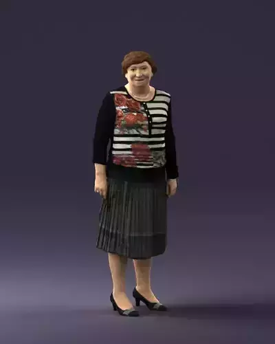 Woman in wavy skirt 0675 3D Print Ready