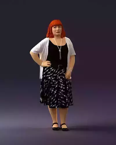 Woman in black dress white top 0686