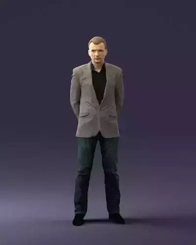 Young man with light jacket 0695 3D Print Ready