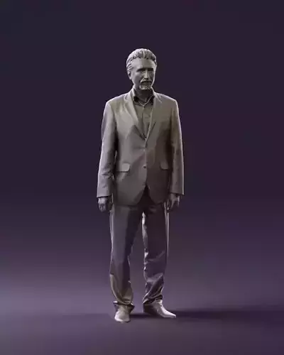 Man in gray suir 0684 3D Print Ready