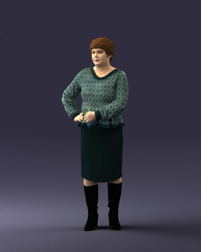 Lady wavy blouse 0721 3D model_3