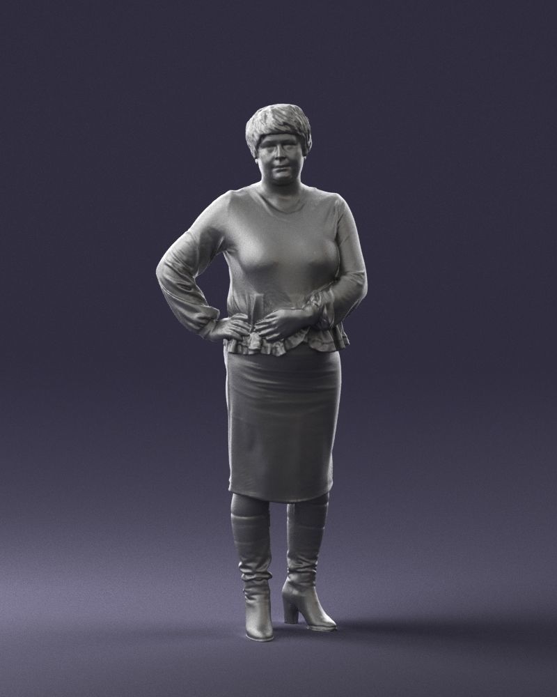 Lady wavy blouse 0721 3D model_1