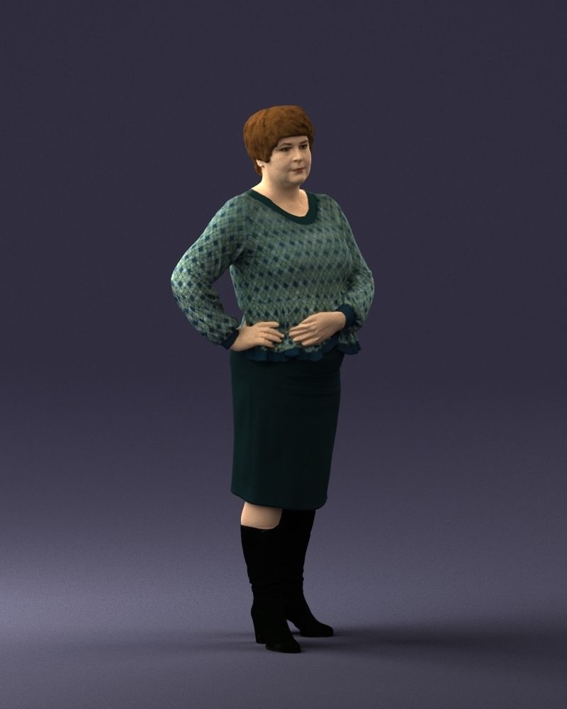 Lady wavy blouse 0721 3D model_33