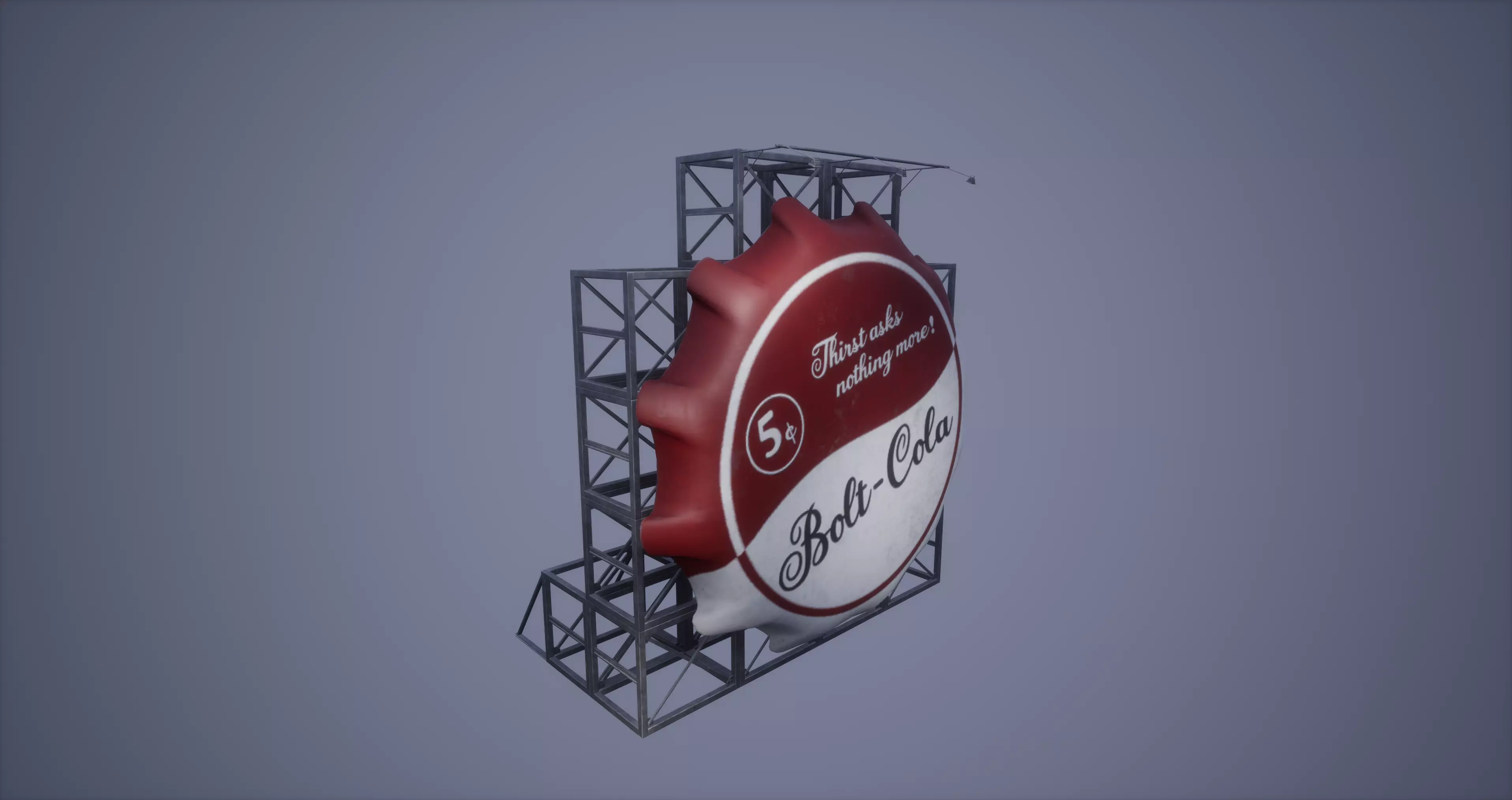 3D Billboard Low Poly Game Ready beer sign Low-poly 3D model