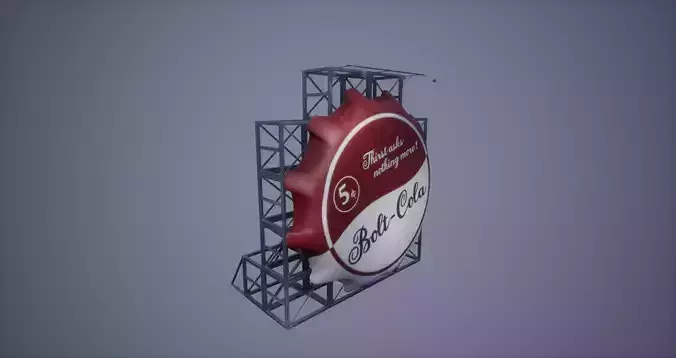 3D Billboard Low Poly Game Ready beer sign