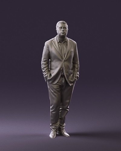 Man in blue skin suit 0708 3D Print Ready 3D print model