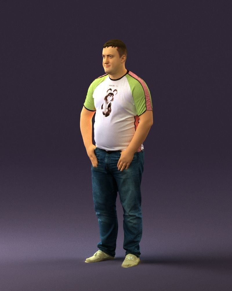 Man in olympic bear shirt 0706 3D Print Ready 3D print model_19