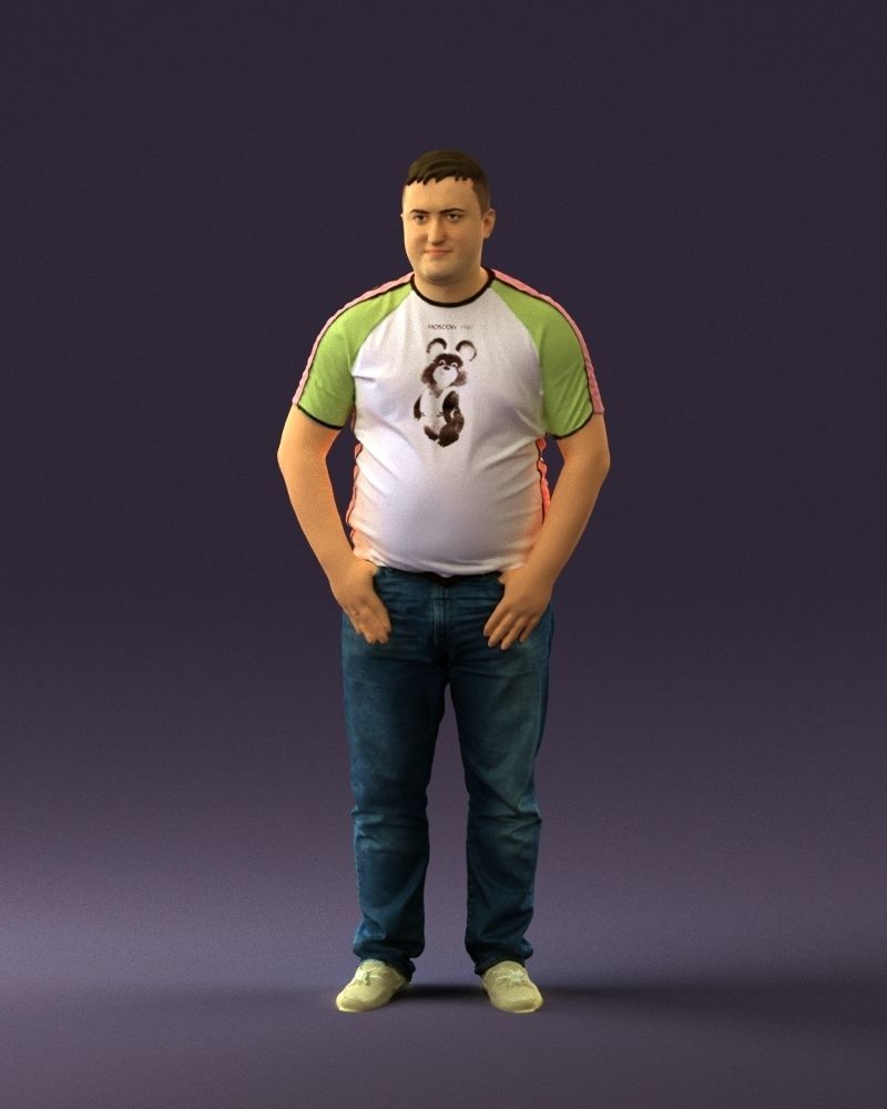 Man in olympic bear shirt 0706 3D Print Ready 3D print model_21