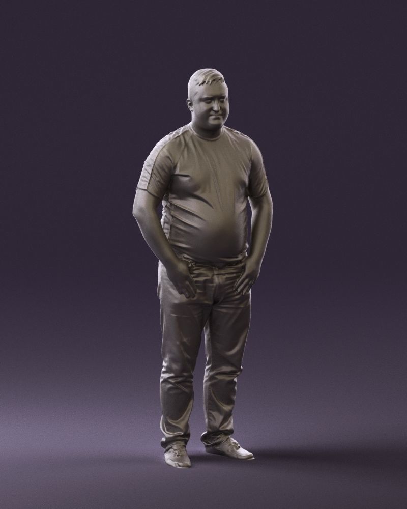 Man in olympic bear shirt 0706 3D Print Ready 3D print model_2