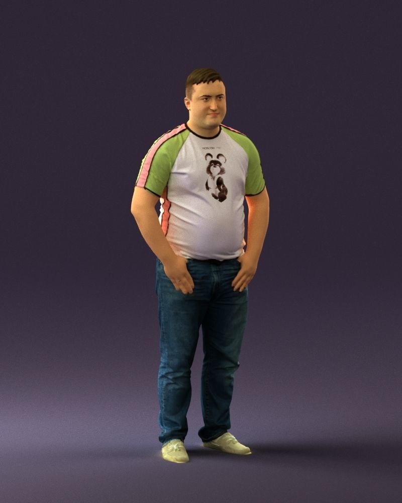 Man in olympic bear shirt 0706 3D Print Ready 3D print model_3