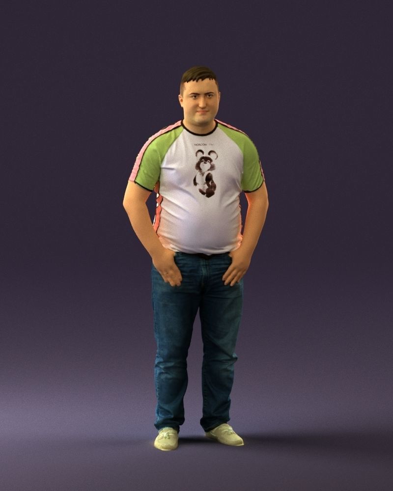 Man in olympic bear shirt 0706 3D Print Ready 3D print model_23