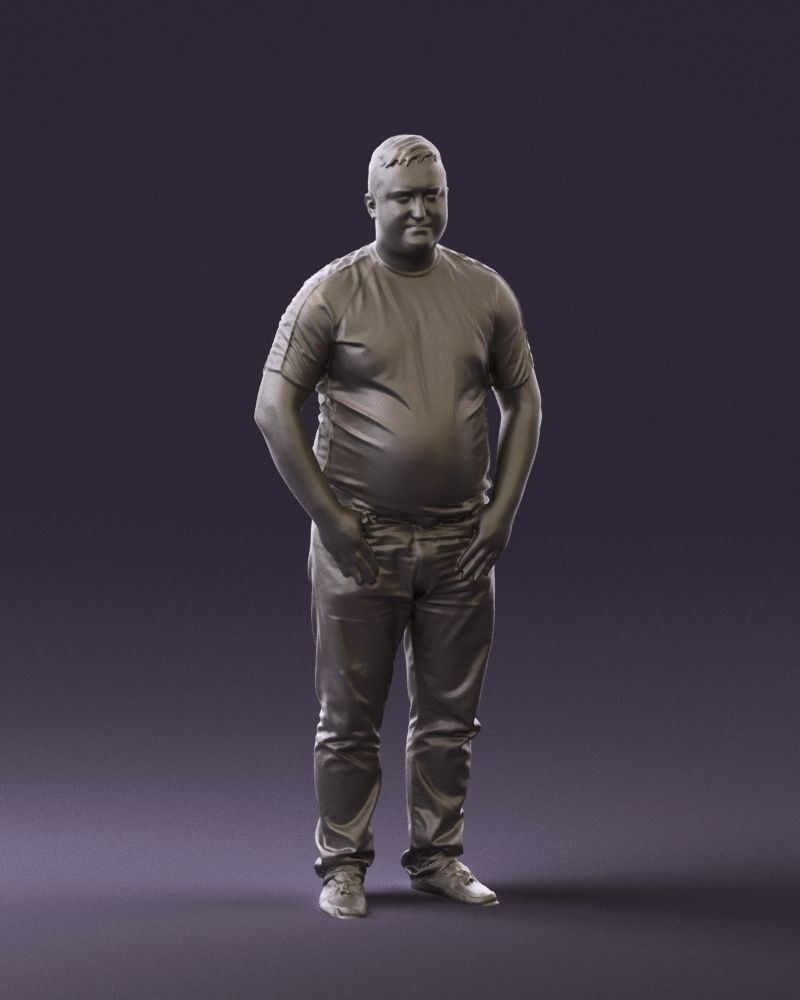 Man in olympic bear shirt 0706 3D Print Ready 3D print model_24