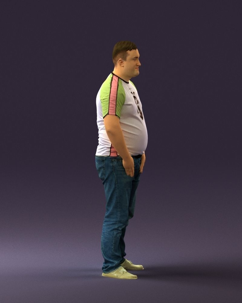 Man in olympic bear shirt 0706 3D Print Ready 3D print model_7