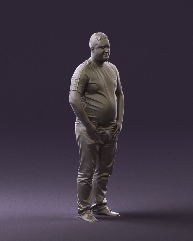 Man in olympic bear shirt 0706 3D Print Ready 3D print model_4