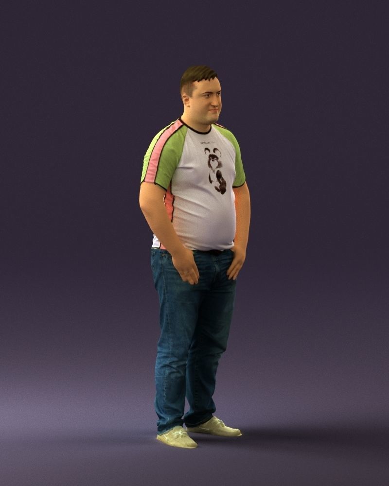 Man in olympic bear shirt 0706 3D Print Ready 3D print model_5