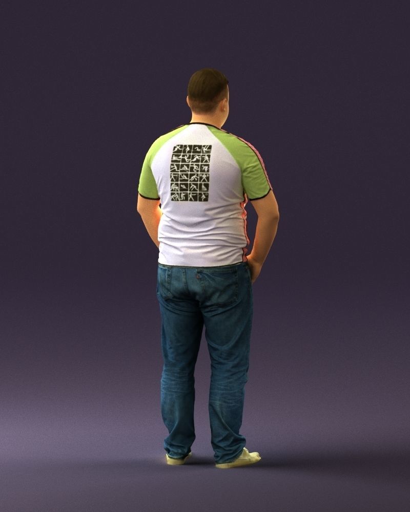 Man in olympic bear shirt 0706 3D Print Ready 3D print model_11