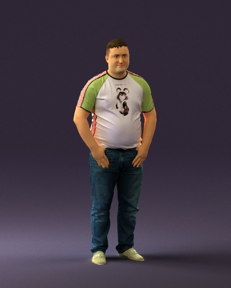 Man in olympic bear shirt 0706 3D Print Ready 3D print model_25