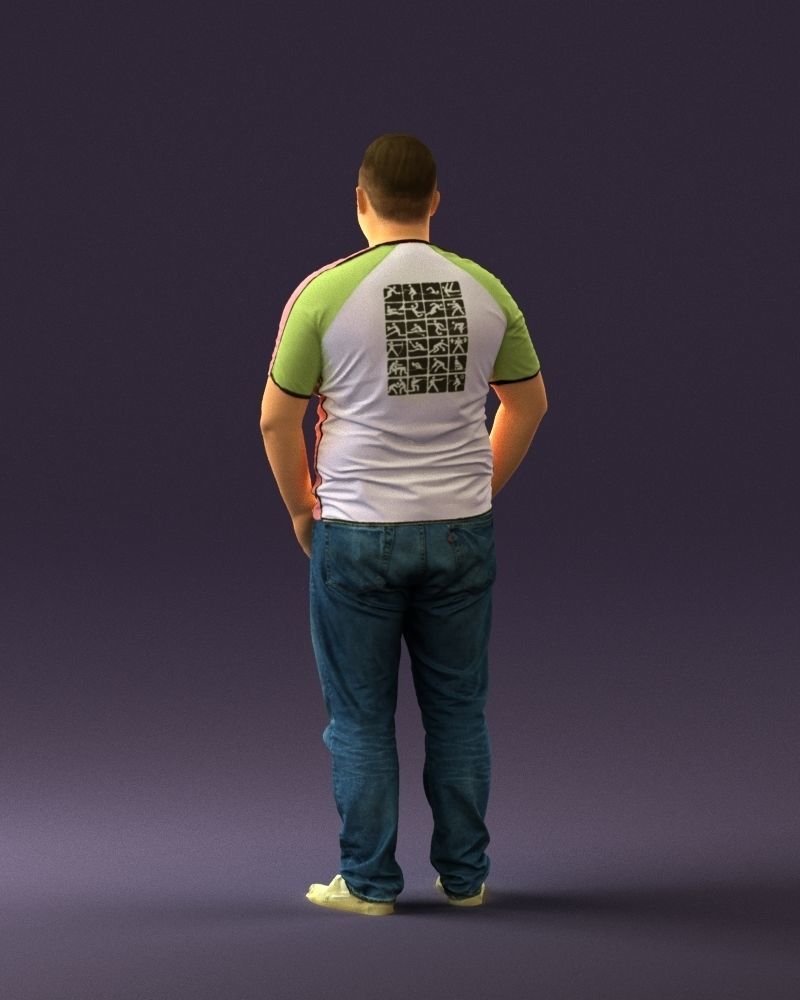 Man in olympic bear shirt 0706 3D Print Ready 3D print model_13